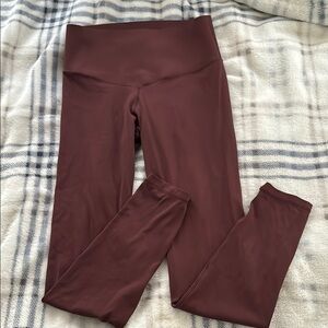High-Waisted Burgundy Leggings. Aerie Offline